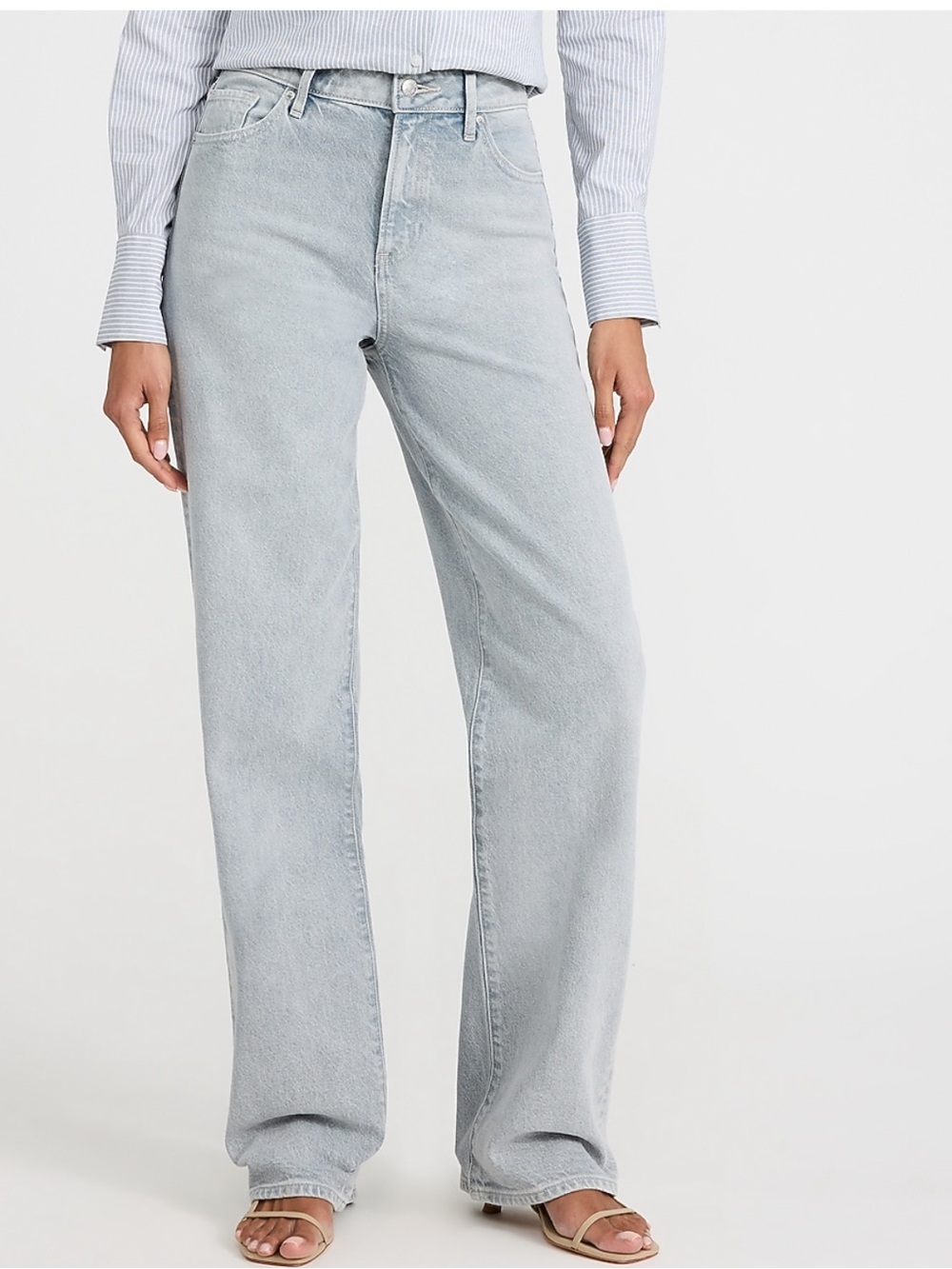 Express Light Blue High-Rise Relaxed Straight Leg Jeans